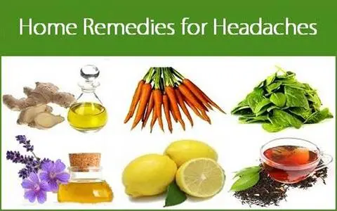 This picture shows home remedies for headaches.